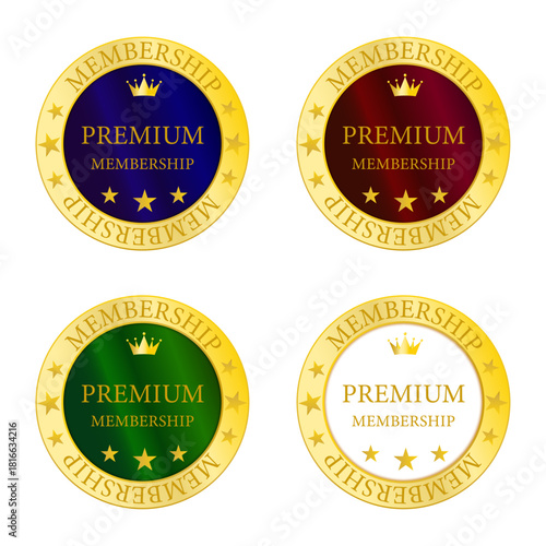 高級感あふれる円形デザインのプレミアムメンバーシップバッジセット