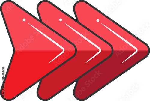 방향을 지시하는 빨간색 화살표