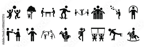 collection of outdoor games icon designs 