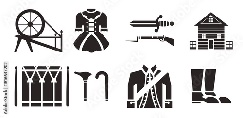 colonial vector icons