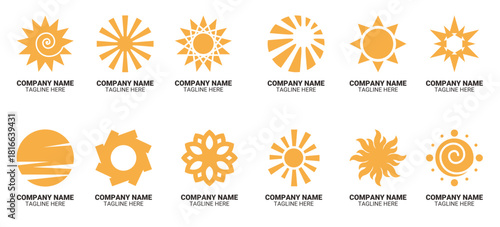 Sun bright company logo set