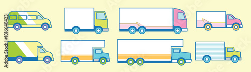  flat icon moving van vector .