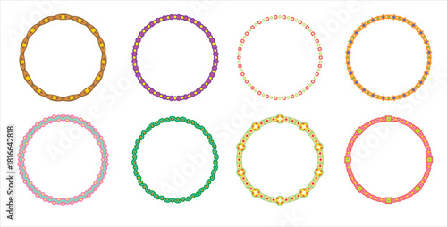 cute circle border funky frames vector 