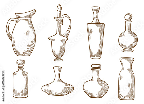 hand drawn decanter vector 