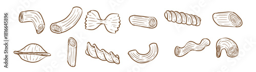 hand drawn macaroni vector