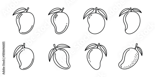 Mango icon line art vector illustration