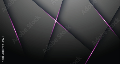 Vector abstract dark grey with pink light line and text on blank space for text design modern luxury futuristic background vector illustration