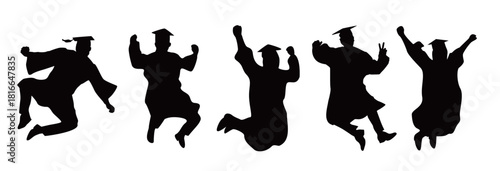 graduation celebration silhouette university student sign