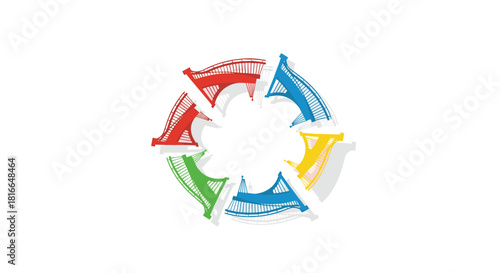 Colorful Recycling Symbol with Arrows, Generative AI.