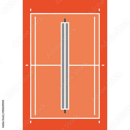 Overhead Green Tennis/Badminton Court Vector Set