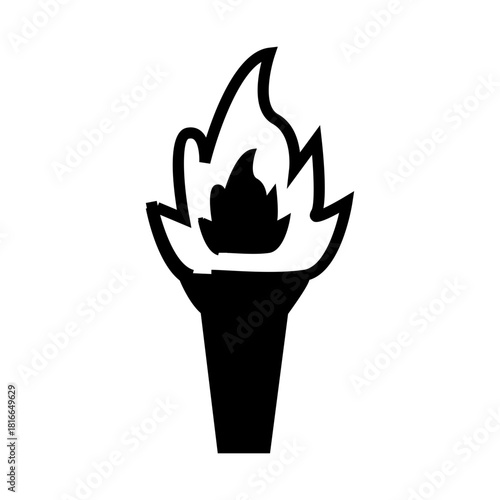 torch fire vector illustration glyph icon