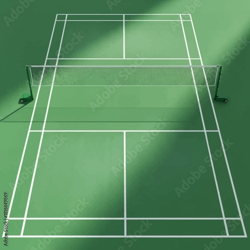 Overhead Green Tennis/Badminton Court Vector Set