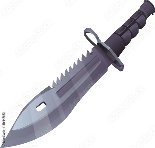 Knife Kitchen Purple Vector Draw Design Funny Cute Eat Cartoon