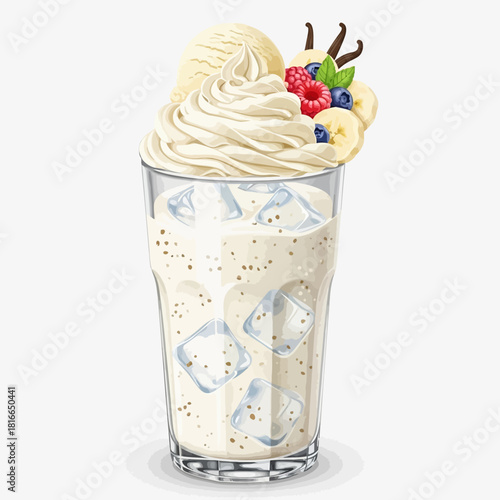 Banana Milkshake Illustration Set