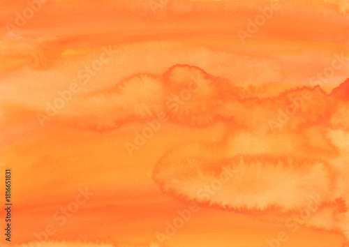 紙の質感のある鮮やかなオレンジの水彩の背景素材	