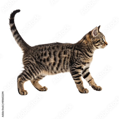 Wallpaper Mural Young bengal cat walking isolated on transparent background Torontodigital.ca