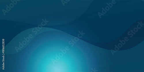Abstract Blue Shapes, Gradient Waves, Soft Light, Modern Design, Background