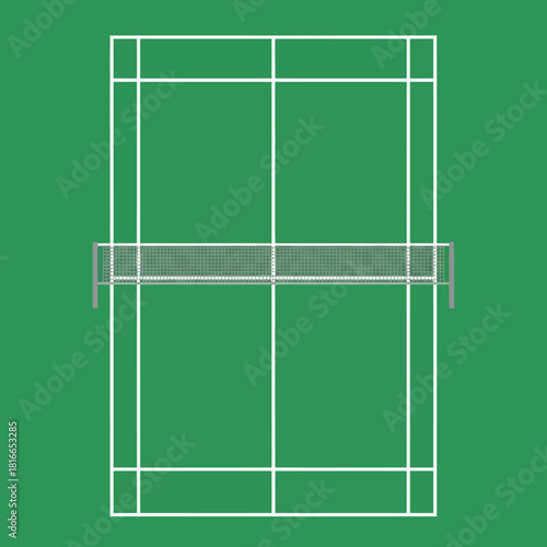 Overhead Tennis Court Vector