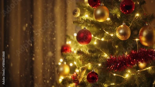 Warm Glowing Christmas Tree Holiday Scene