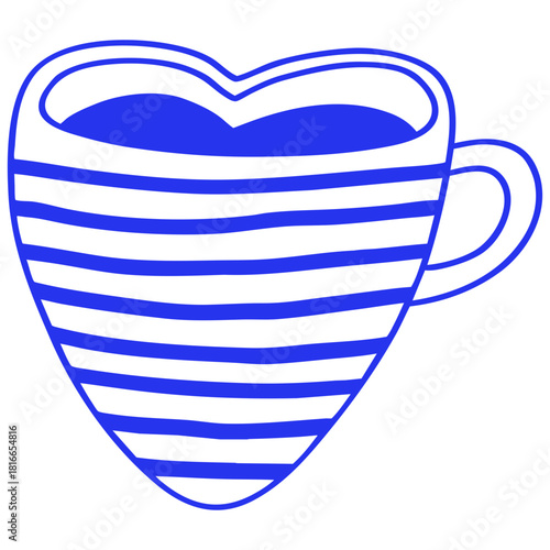 Striped Heart-Shaped Mug Doodle