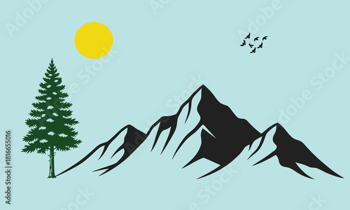 Mountain Landscape Vector Illustration
