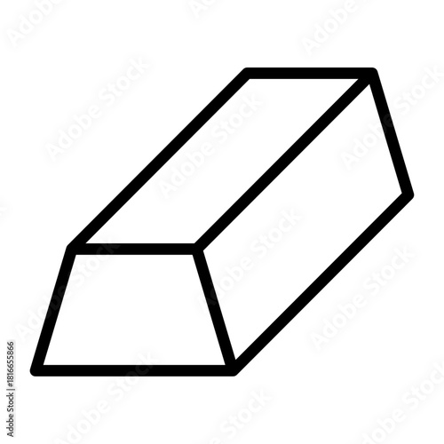 Gold Bar Outline Icon – Vector Transparent