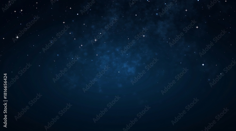 Fototapeta premium White Particle Field on Dark Blue Background Resembling Starry Night or Abstract Space Dust