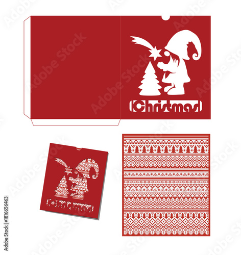 Christmas card/envelope with Christmas ornament insert