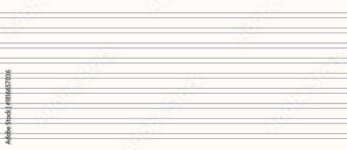 Minimalist lined paper background. Double ruled lines template for writing, education, notes, stationery, and musical composition design concepts.