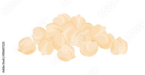 Chickpea heap isolated on white background. Vector cartoon flat illustration. Legume icon.