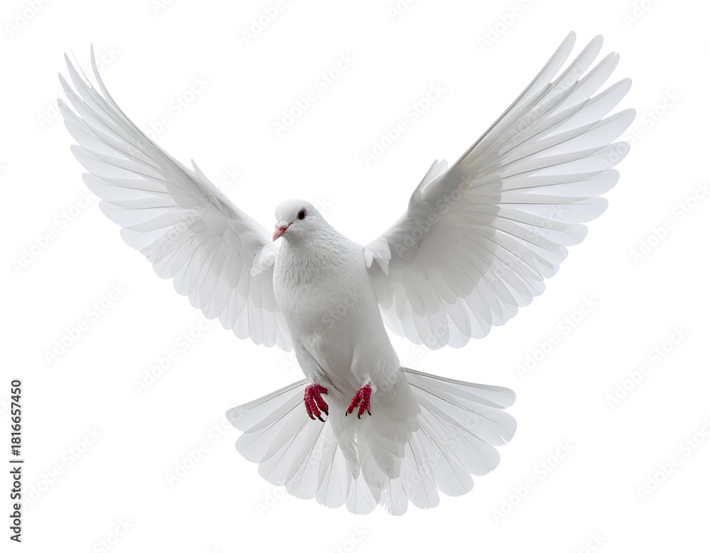 Fototapeta premium Untitled design white dove flying on the transparent background 