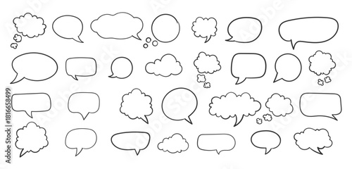 Collection of empty speech bubbles. Comic speech bubble. Retro empty comic bubble. Vector illustration