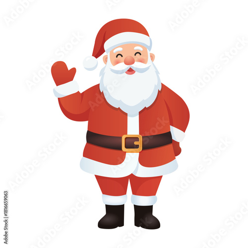 Santa Claus flat vector illustration in isolated background
