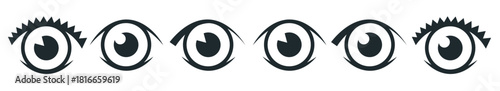 eye icons set black on a white background 