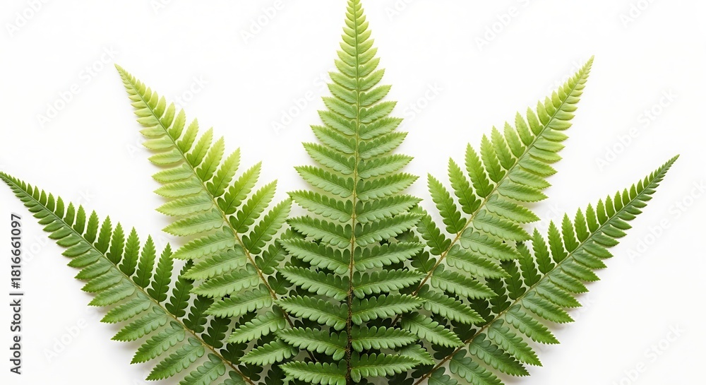 Fototapeta premium Five green fern fronds