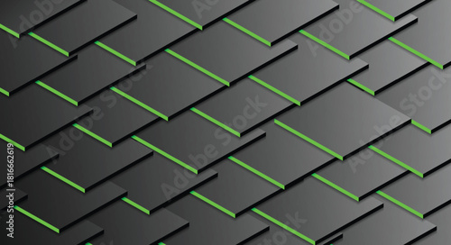Vector image of green shadow from a stacked cube background