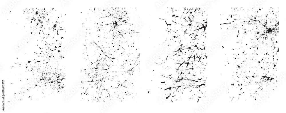 Obraz premium set of black and white distressed textures grunge 