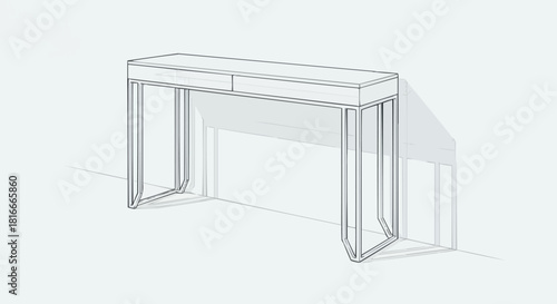 Elegant console table design with a modern aesthetic and minimalist style.