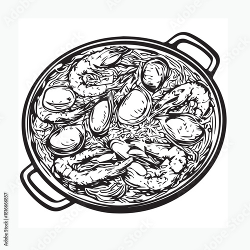 paella food vector illustration