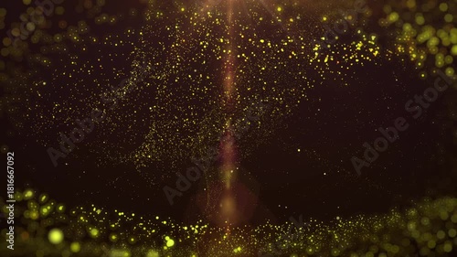 Modern Tech 4K Digital Particle Wave Background with Flowing Gold Motion, Futuristic Energy Gradient, and Quantum Visual Elements