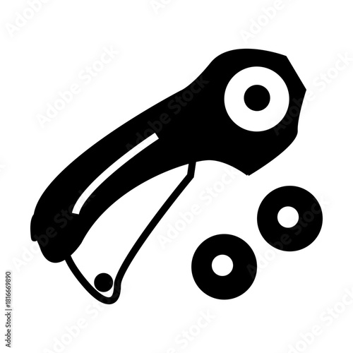 rotary cutter tool vector glyph icon illustration