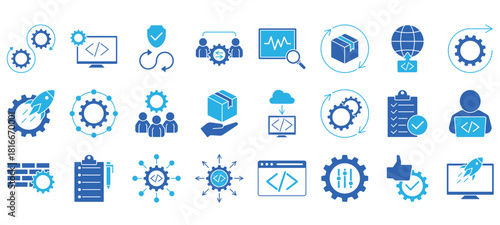 Devops Vector Icon Set. Minimal, Editable, and Perfect for Web and App UI.