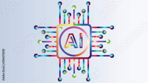 Streamlined AI chip illustration showcasing future tech and innovation for cutting-edge solutions in a modern, minimalist design, perfect for marketing and branding.