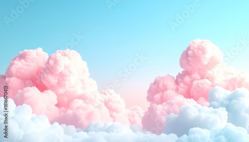 ふわふわでもこもこの可愛い雲の背景