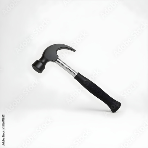 Black Claw Hammer with Textured Grip Resting on White Studio Background