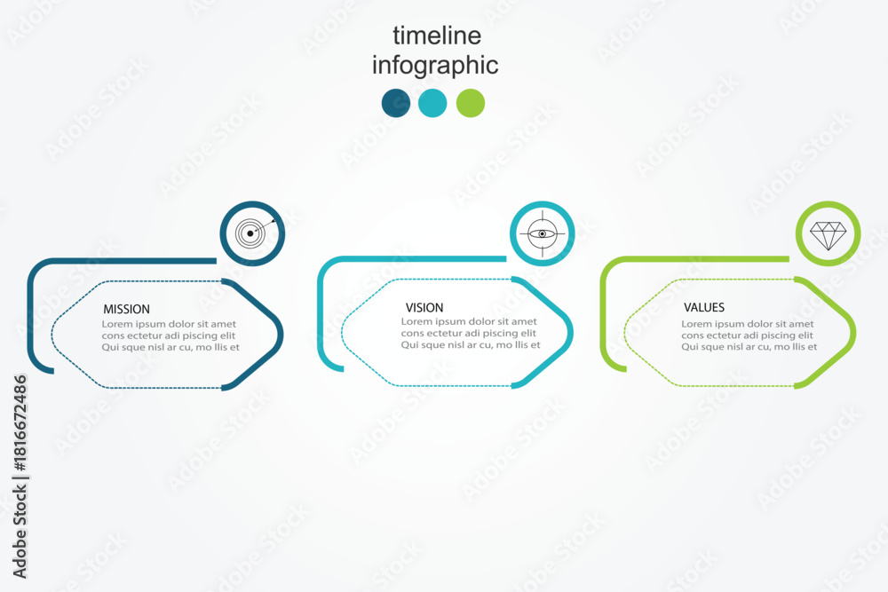 Obraz premium Mission, vision and values of a company, corporate communications to specify pollcy and business direction.