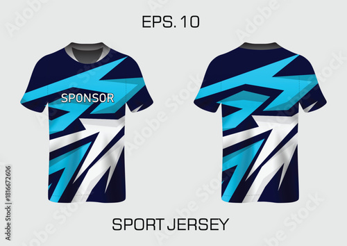 Dynamic Sport Jersey Design with Bold Colors and Unique Graphic Elements for Athletic Wear