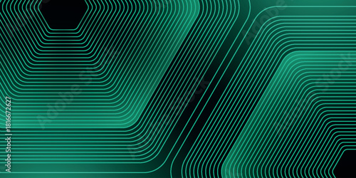 Dark green abstract background with modern hexagonal lines design. Simple background concept for covers, banners, brochures, certificates, presentations and websites. EPS. 2