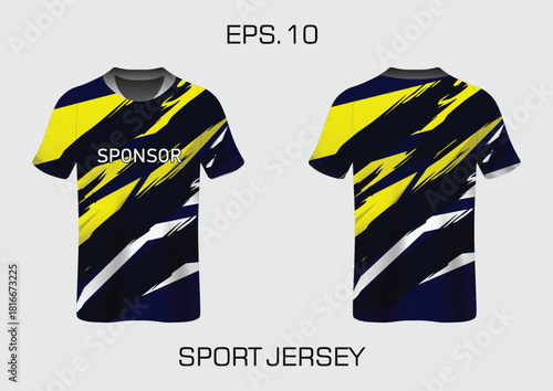 Abstract Design Sport Jersey Template for Athletic Wear with Bold Colors and Sleek Lines
