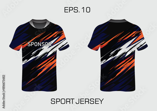 Vibrant Sport Jersey Design with Abstract Patterns and Bold Colors for Modern Athletes